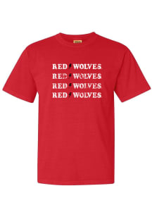 Arkansas State Red Wolves Womens Red Lightning Bolt Short Sleeve T-Shirt