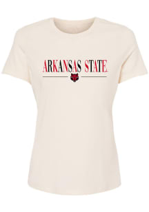 Arkansas State Red Wolves Womens Natural Stella Short Sleeve T-Shirt
