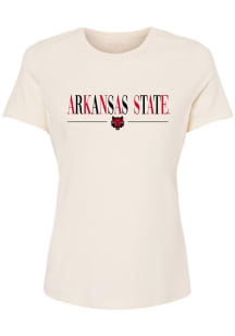 Summit Sportswear Arkansas State Red Wolves Womens Natural Stella Short Sleeve T-Shirt