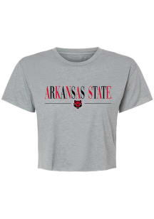 Arkansas State Red Wolves Womens Grey Jade Crop Short Sleeve T-Shirt