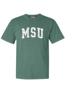 Michigan State Spartans Womens Green Checkerboard Short Sleeve T-Shirt