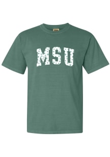 Michigan State Spartans Womens Green Floral Print Short Sleeve T-Shirt