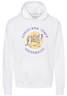 LSU Tigers Womens White Circle Tiger Hooded Sweatshirt