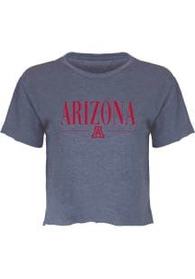 Arizona Wildcats Womens Navy Blue Jade Crop Short Sleeve T-Shirt