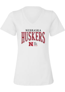 Nebraska Cornhuskers Womens White Perfect Short Sleeve T-Shirt