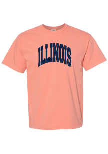 Illinois Fighting Illini Womens Orange Arched Short Sleeve T-Shirt