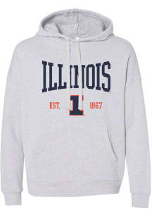 Womens Grey Illinois Fighting Illini Kendall Hooded Sweatshirt