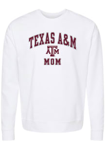 Texas A&amp;M Aggies Womens White Mom Crew Sweatshirt