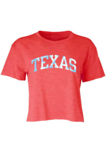 Texas Womens Red Tie-Dye Infill Short Sleeve T-Shirt