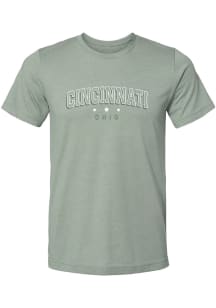 Cincinnati Green Wordmark Stars Short Sleeve Fashion T Shirt