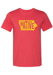Iowa Red Native State Shape Short Sleeve Fashion T Shirt