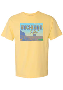 Michigan Wolverines Womens Yellow Snapshot Short Sleeve T-Shirt