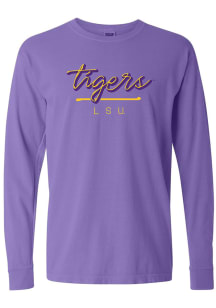 LSU Tigers Womens Purple Classic Script LS Tee