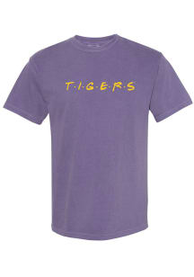 LSU Tigers Womens Purple Wordmark Dots Short Sleeve T-Shirt