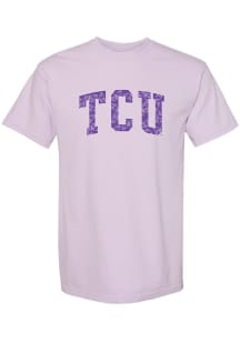 TCU Horned Frogs Womens Lavender Leopard Print Short Sleeve T-Shirt