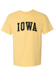 Iowa Hawkeyes Womens Yellow Checkerboard Short Sleeve T-Shirt