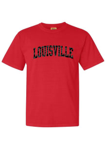 Louisville Cardinals Womens Red Checkerboard Short Sleeve T-Shirt