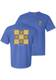 Pitt Panthers Womens Blue Smiley Flower Squares Short Sleeve T-Shirt