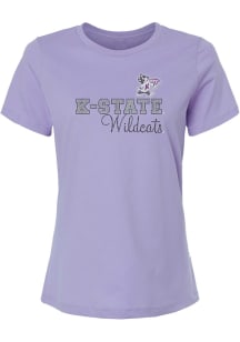 K-State Wildcats Womens Lavender Rhinestone Short Sleeve T-Shirt