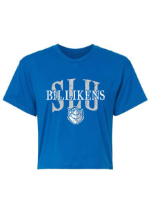Saint Louis Billikens Womens Blue Tatum Crop Short Sleeve T-Shirt