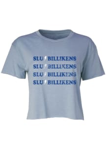Saint Louis Billikens Womens Light Blue Jade Crop Short Sleeve T-Shirt