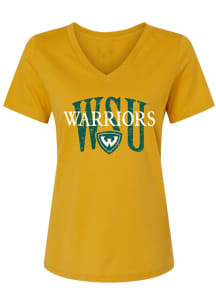 Wayne State Warriors Womens Gold Perfect Short Sleeve T-Shirt