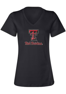 Texas Tech Red Raiders Womens Black Rhinestone Short Sleeve T-Shirt