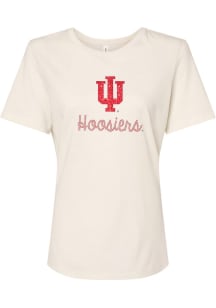 Indiana Hoosiers Natural Summit Sportswear Rhinestone Short Sleeve T-Shirt