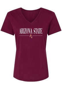 Arizona State Sun Devils Womens Maroon Perfect Short Sleeve T-Shirt