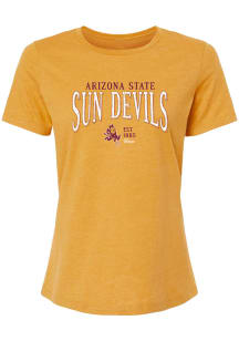 Arizona State Sun Devils Womens Gold Stella Short Sleeve T-Shirt
