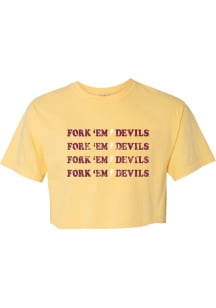 Arizona State Sun Devils Womens Yellow Ashton Crop Short Sleeve T-Shirt