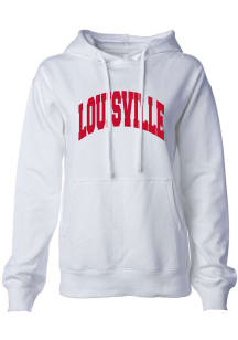 Louisville Cardinals Womens White Basic Hooded Sweatshirt