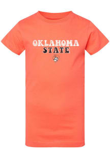 Oklahoma State Cowboys Girls Orange Bubble Script Short Sleeve Tee