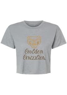 Oakland University Golden Grizzlies Womens Grey Retro Short Sleeve T-Shirt