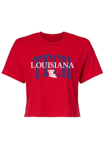 Louisiana Tech Bulldogs Womens Red Tatum Crop Short Sleeve T-Shirt