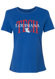 Louisiana Tech Bulldogs Womens Blue Stella Short Sleeve T-Shirt
