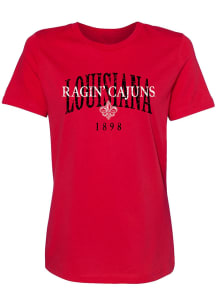 UL Lafayette Ragin' Cajuns Womens Red Stella Short Sleeve T-Shirt