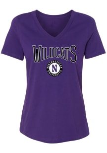 Northwestern Wildcats Womens Purple Perfect V Short Sleeve T-Shirt