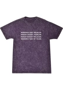 Northwestern Wildcats Womens Purple Mineral Wash Short Sleeve T-Shirt