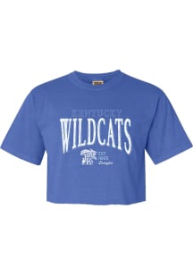 Kentucky Wildcats Womens Blue Arch Crop Short Sleeve T-Shirt