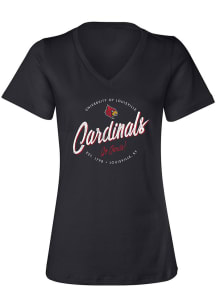 Louisville Cardinals Womens Black Perfect Short Sleeve T-Shirt