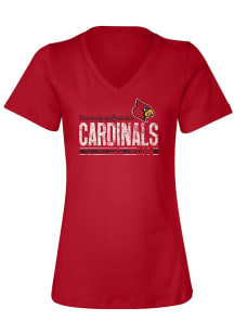 Louisville Cardinals Womens Red Perfect Short Sleeve T-Shirt