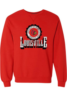 Louisville Cardinals Womens Red Jessie Seal Crew Sweatshirt