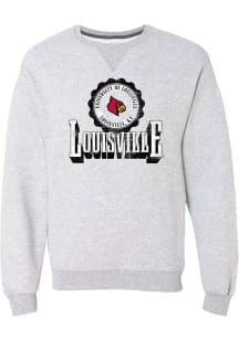Louisville Cardinals Womens Grey Jessie Seal Crew Sweatshirt