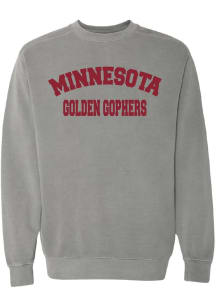 Womens Grey Minnesota Golden Gophers Classic Block Crew Sweatshirt