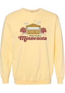 Womens Yellow Minnesota Golden Gophers Campus View Crew Sweatshirt