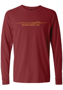 Womens Minnesota Golden Gophers Maroon Summit Sportswear Classic Script LS Tee