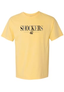 Summit Sportswear Wichita State Shockers Womens Yellow Duel Tone Letter Short Sleeve T-Shirt