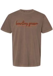 Bowling Green Falcons Womens Brown Cursive Line Short Sleeve T-Shirt