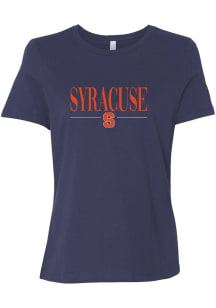 Summit Sportswear Syracuse Orange Womens Navy Blue Stella Short Sleeve T-Shirt